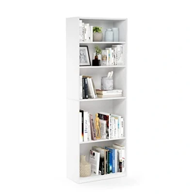 Image of Furinno JAYA Simple Home 5 Shelf Bookcase, White