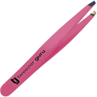 Image of Pink Slant Tweezers TweezerGuru Professional Stainless Steel Tip Tweezer The Best Precision Eyebrow For Your Daily Beauty Routine! by