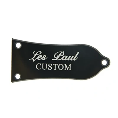 Image of KAISH 2 Ply White/Black CUSTOM Printing Truss Rod Cover For Epiphone Style Les Paul LP