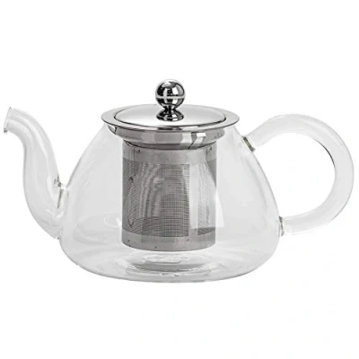 Image of 700ml Clear Glass Teapot with Stainless Steel Infuser By Argon Tableware
