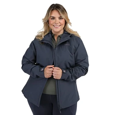 Image of Shires Aubrion Cloudburst Womens Raincoat Navy Blue Small