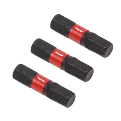 Image of Sealey Premier Hex 6mm Impact Power Tool Bits 25mm 3pc