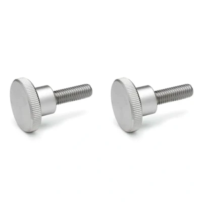 Image of Ganter Normelemente High knurled screws, DIN 464 M5 12 NI, thread M5, length: mm, stainless steel pack of 2