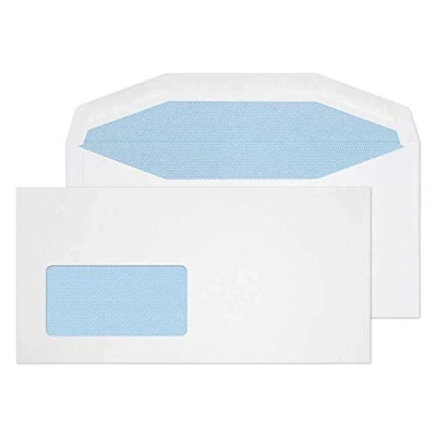 Image of Blake Purely Everyday DL+ 114 x 229 mm 110gsm Mailer Gummed Low Window Envelopes (8704) White Pack of 1000