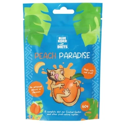 Image of Blue River Diets Complete Crested Gecko Food All Natural Made in the UK (60g, Peach Paradise)