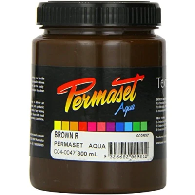 Image of Permaset Aqua Standard 300ml Brown Screen Printing Ink for Fabric Ideal Kit Home Office, Starter Kit, Paint, Printer and Other