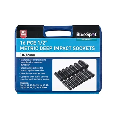 Image of Blue Spot Tools 01550 16PCE 1/2&quot; Metric Deep Impact Sockets (10 32mm)