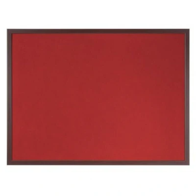Image of Bi Office Earth It Red Felt Noticeboard Cherry Wood Frame 1800x1200mm