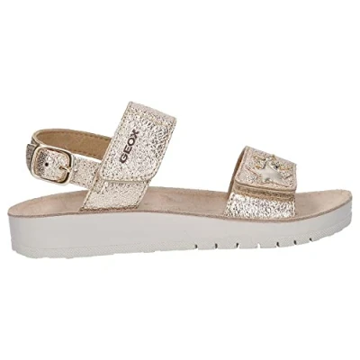 Image of Geox Girls J Costarei Gi Sandals, Gold, 6 UK