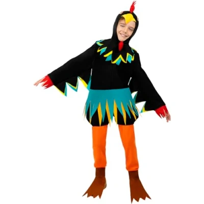 Image of Funidelia Rooster Costume for boys &amp; girls Animals, Chicken, Rooster, Chick Costumes kids, accessory fancy dress props Halloween, carnival parties Size 10 12 years Black