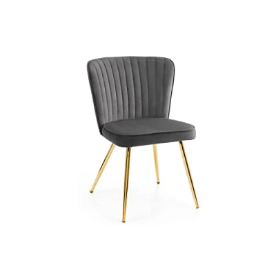 Image of Julian Bowen Set of 2 Cannes Dining Chairs, Grey, One Size