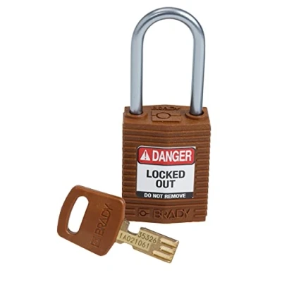 Image of Brady CPT BRN 38AL KD SafeKey Padlock, Brown, 3.0 in H x 1.25 W 0.75 D