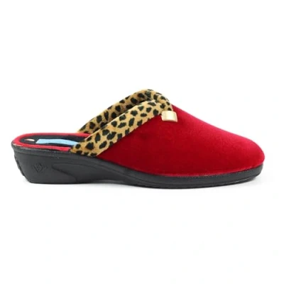 Image of Lunar Womens Michelle Ocelot Slipper Red 7 UK