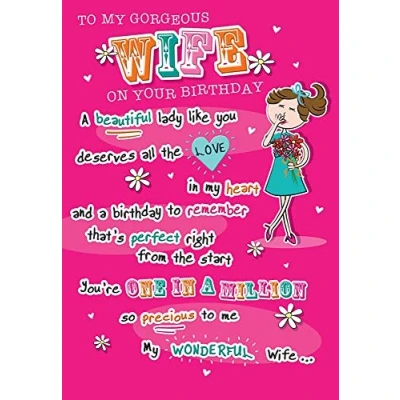 Image of Birthday Card Wife 9 x 6 inches Regal Publishing