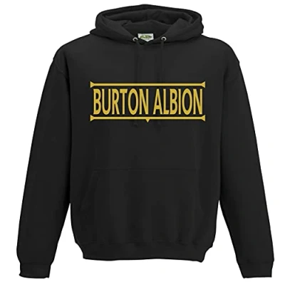 Image of Amelia Gould Apparel Burton Albion Legends Gift Premium Mens Hoodie Medium Gold/Black