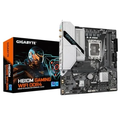 Image of Gigabyte H610M GAMING WF DDR4 Motherboard Supports Intel Core 14th CPUs, 6+1+1 Hybrid Digital VRM, up to 3200MHz DDR4, 2xPCIe 3.0 M.2, Wi Fi 802.11ac, GbE LAN, USB 3.2 Gen 1