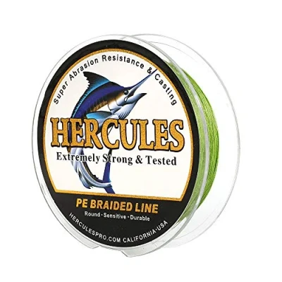 Image of Hercules Super Cast 500M 547 Yards Braided Fishing Line 10 LB Test for Saltwater Freshwater PE Braid Fish Lines Superline 8 Strands Army Green, 10LB (4.5KG), 0.12MM