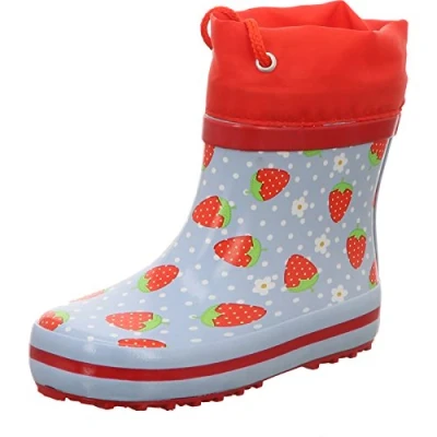 Image of Beck Girl&#039;s Erdbeere Wellington Boots, Blue, 8 UK Child