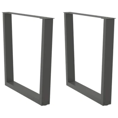 Image of vidaxl Dining Table Legs Anthracite Steel Sleek v Shape Adjustable Height Modern Design for Living Room or Office