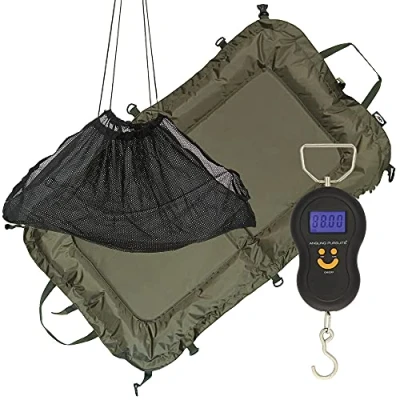 Image of DNA Leisure Coarse Carp Fishing Beanie Unhooking Mat + LCD Digital Weight Scale &amp; Sling