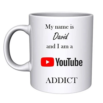 Image of SMB Novelties Personalised YouTube Addict Mug