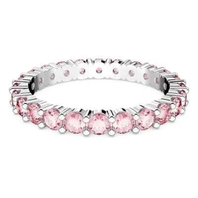Image of Swarovski Matrix Ring, Women&#039;s, Size: O, Pink