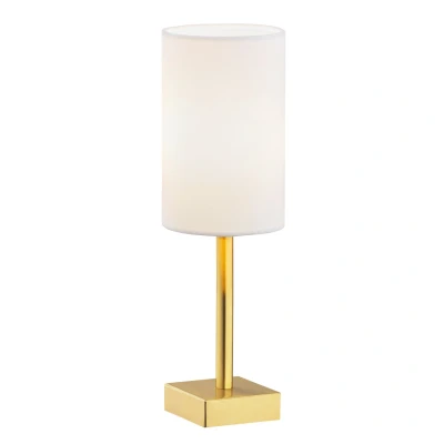 Image of Abruzzo Table Lamp With Round Shade White, Brushed Brass