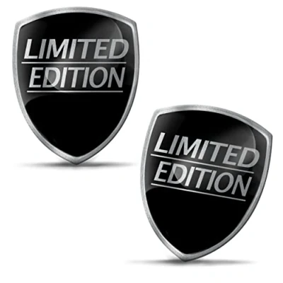 Image of SkinoEu 2 x 3D Gel Silicone Limited Edition Badge Silver Stickers Car Motorcycle Bicycle Window Door Phone Laptop PC Tablet KS 93