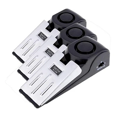 Image of Mengshen 3 Pack Safety Wedge Door Stop Alarm Stopper Blocking Travel Home Security Alert 120db (Pack of 3) MS M68