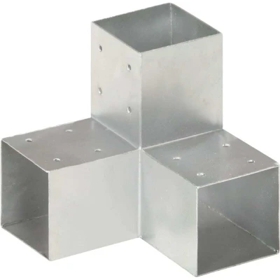 Image of vidaXL Post Connector Y Shape Galvanised Metal 91x91 mm
