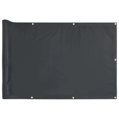 Image of vidaXL Garden Privacy Screen PVC Anthracite Sunshade, Weather Resistant, 600x75 cm, Easy Install for Balcony/Patio