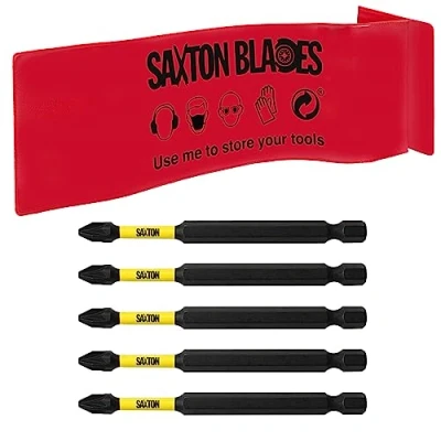 Image of 5X Saxton PZ2 89mm Long Magnetic Impact Duty Pozi Drive Screwdriver Drill Driver Bits for Dewalt Milwaukee Bosch Makita etc