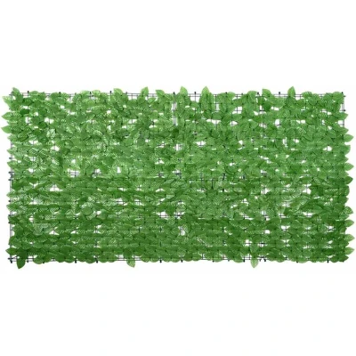 Image of vidaXL Balcony Screen with Green Leaves 200x100 cm