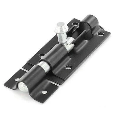 Image of Homezone® Black Door Lock Bolts 4&quot;, 6&quot;, 8&quot;, Steel Latch Slide with Screws for Bathroom Bedroom Shed Garden Toilet, 8&quot;