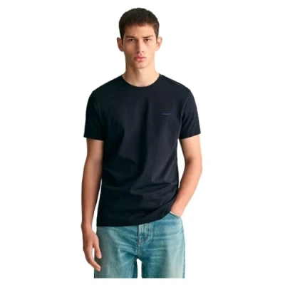 Image of GANT Contrast LOGO Basic Tshirt, Men&#039;s, Size: Medium, Black