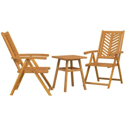 Image of vidaXL 3 pcs Brown Solid acacia wood
