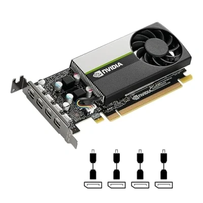 Image of Dell Nvidia Quadro T1000 4GB GDDR6 Single Slot Graphics Card 896 CUDA Cores, 128bit, 160GB/s, 4 x Mini DisplayPort 1.4, 50W Power Consumption, PCI Express 3.0 x16 8FFPN (Renewed)