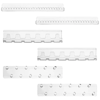 Image of BELLE VOUS 6 Pack of Clear Acrylic Necklace Jewellery Holders Set Self Adhesive Wall Mounted Hooks &amp; Pegs Hanging Display Organiser for Necklaces, Ring, Bracelets Earrings Storage Holder
