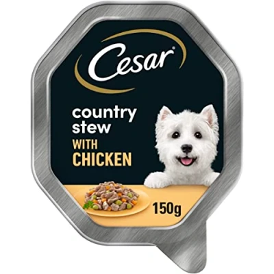 Image of Cesar Country Stew Adult Wet Dog Food, Chicken, Vegetables and Parsley in Gravy 14 x 150 g Trays