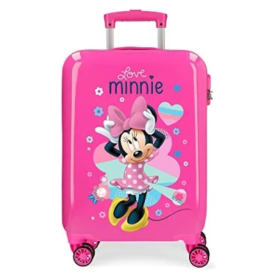 Image of Disney Love Minnie Pink Cabin Suitcase 37x55x20 cm Rigid ABS Combination lock 32 Litre 2.5 Kg 4 Double Wheels Hand Luggage