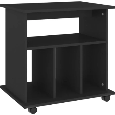 Image of vidaXL Rolling Cabinet Black 60x45x60 cm Engineered Wood