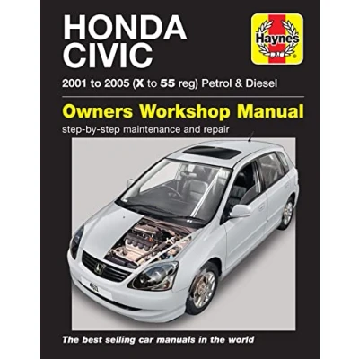 Image of Honda Civic Petrol &amp; Diesel (01 05) Haynes Repair Manual (Paperback)