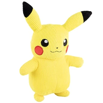 Image of Pokèmon PKW2389 Select Corduroy Pikachu PLUSH 8 Inch Unique Fabric Authentic Details, Multicolor