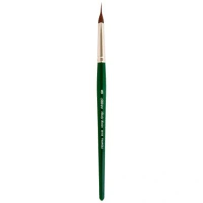 Image of Silver Brush Limited 2515SMD Ruby Satin Pointed Triangle Brush, Bristle Brushes for Fluid and Flow Acrylics, Size Medium, Short Handle