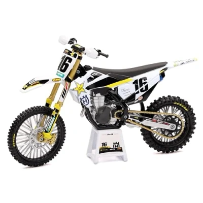 Image of NewRay New Ray Moto Cross Husqvarna FC 450 2020 Team Zach Osborne No. 16 Children&#039;s Scale Model Vehicle Reproduction, Metal, Multicolored