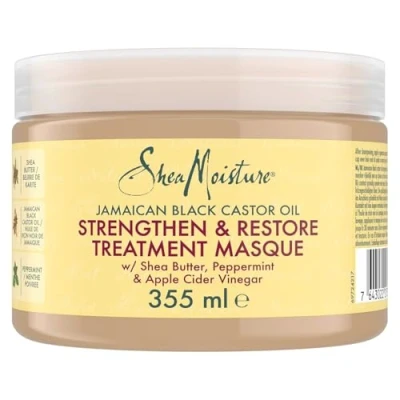 Image of SheaMoisture Strengthen &amp; Restore Hair Treatment Mask Jamaican Black Castor Oil Silicone and Sulphate Free 355 ml