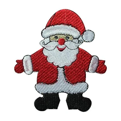 Image of Santa Claus Christmas Logo Embroidered Iron on Patch Sew Badge Applique for Clothes