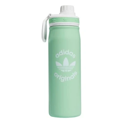 Image of adidas Originals 600 ML (20 oz) Metal Water Bottle, Hot/Cold Double Walled Insulated 18/8 Stainless Steel, Glory Mint Green/White, One Size