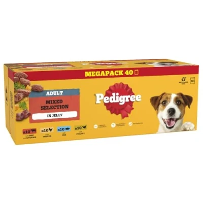 Image of PEDIGREE Adult Dog Pouches Mixed Selection in Jelly 40x100g Mega Pack