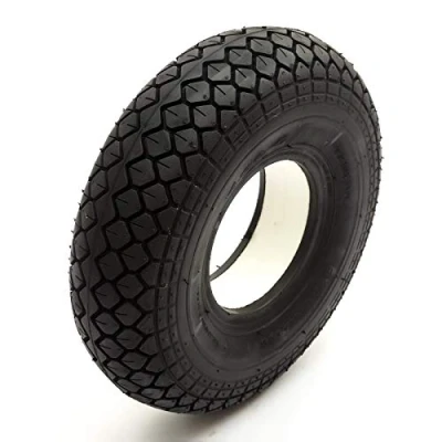 Image of Solid PU Tyre 330x100 Black Puncture Proof Fits Mobility Scooter Diamond Tread 5 Inch Rim